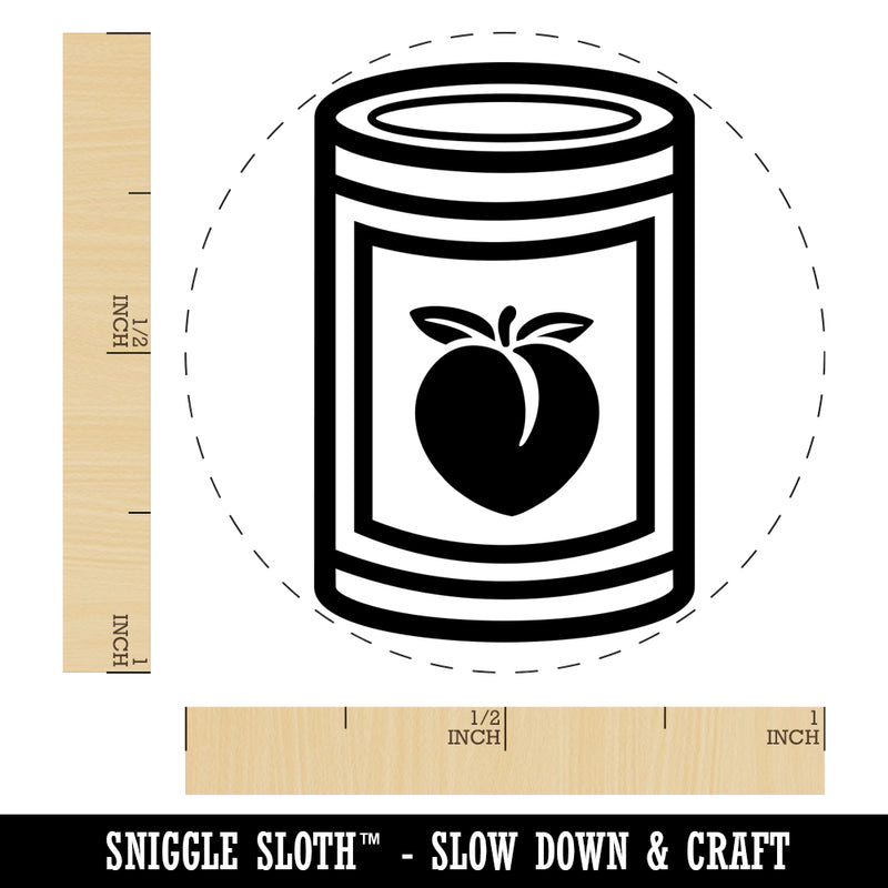 Can of Peaches Fruit Self-Inking Rubber Stamp for Stamping Crafting Planners