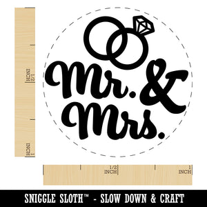 Mr. and Mrs. Wedding Rings Self-Inking Rubber Stamp for Stamping Crafting Planners