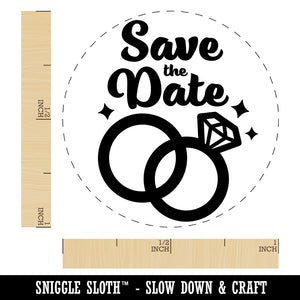 Save the Date Wedding Rings Self-Inking Rubber Stamp for Stamping Crafting Planners