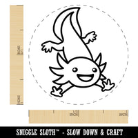 Adventurous Axolotl Salamander Self-Inking Rubber Stamp for Stamping Crafting Planners