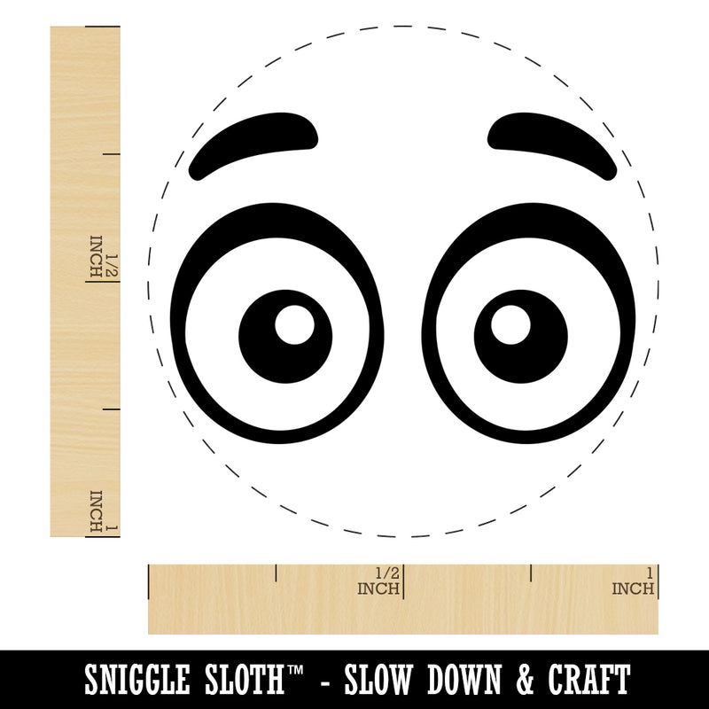 Cartoon Eyes Open Looking Forward Self-Inking Rubber Stamp for Stamping Crafting Planners