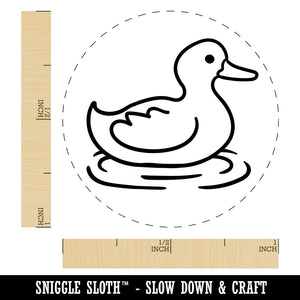 Delightful Duck Swimming on Water Self-Inking Rubber Stamp for Stamping Crafting Planners