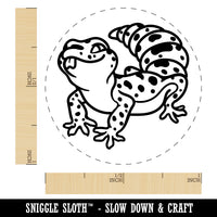 Fat Cute Leopard Gecko Lizard Reptile Self-Inking Rubber Stamp for Stamping Crafting Planners