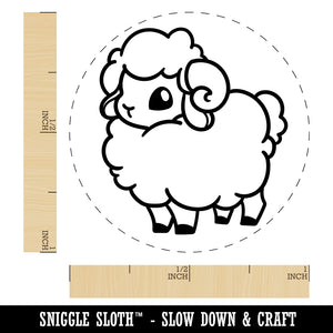 Fluffy Ram Cute Self-Inking Rubber Stamp for Stamping Crafting Planners