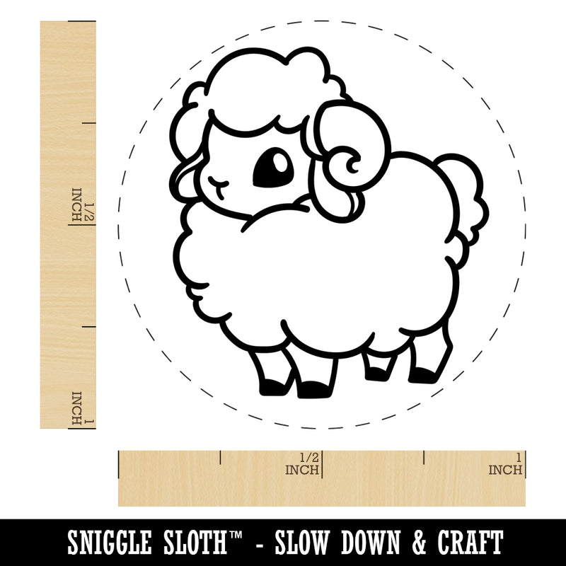 Fluffy Ram Cute Self-Inking Rubber Stamp for Stamping Crafting Planners