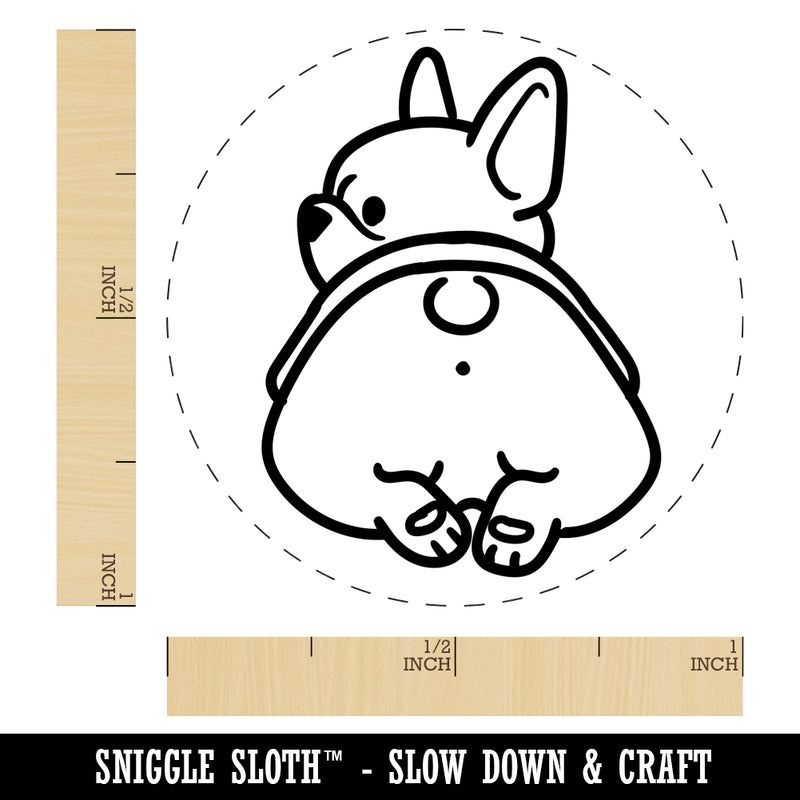 Frenchie from Behind Butt French Bulldog Dog Self-Inking Rubber Stamp for Stamping Crafting Planners