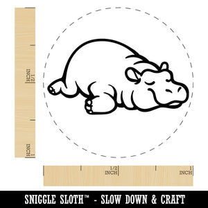 Lazy Hippo Hippopotamus Cute Self-Inking Rubber Stamp for Stamping Crafting Planners