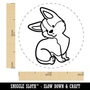 Pembroke Welsh Corgi Sitting Dog Self-Inking Rubber Stamp for Stamping Crafting Planners