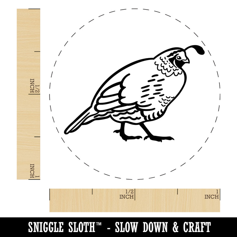 Plump California Quail Self-Inking Rubber Stamp for Stamping Crafting Planners