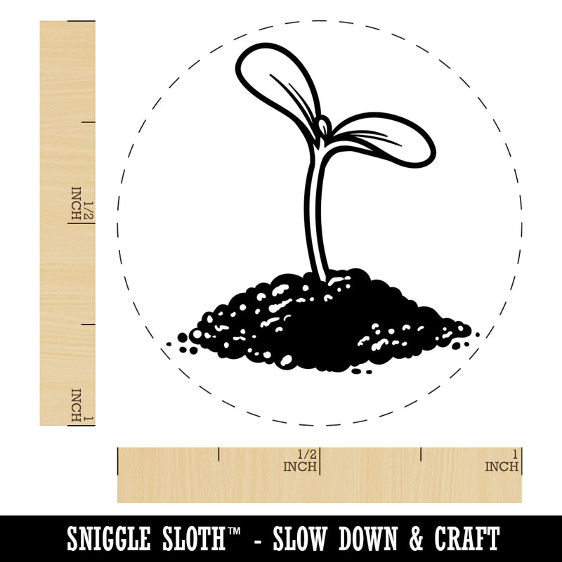 Seed Sprouting from Dirt Self-Inking Rubber Stamp for Stamping Crafting Planners