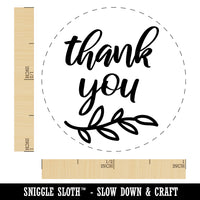Thank You Script Floral Self-Inking Rubber Stamp for Stamping Crafting Planners