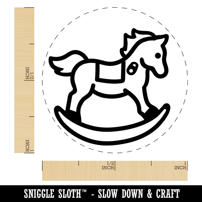 Wooden Rocking Rocker Horse Self-Inking Rubber Stamp for Stamping Crafting Planners