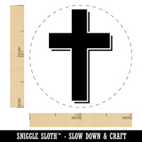 Cross with Shadow Christian Religion Self-Inking Rubber Stamp for Stamping Crafting Planners