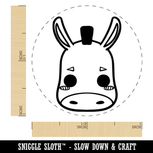 Charming Kawaii Chibi Donkey Mule Face Blushing Cheeks Farm Self-Inking Rubber Stamp for Stamping Crafting Planners