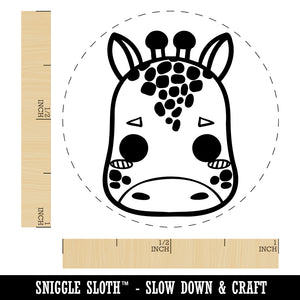 Charming Kawaii Chibi Giraffe Face Blushing Cheeks Self-Inking Rubber Stamp for Stamping Crafting Planners