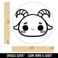 Charming Kawaii Chibi Goat Face Blushing Cheeks Self-Inking Rubber Stamp for Stamping Crafting Planners