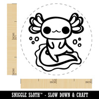 Delightful Kawaii Chibi Axolotl Self-Inking Rubber Stamp for Stamping Crafting Planners