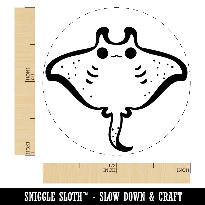 Sweet Kawaii Chibi Manta Ray Self-Inking Rubber Stamp for Stamping Crafting Planners