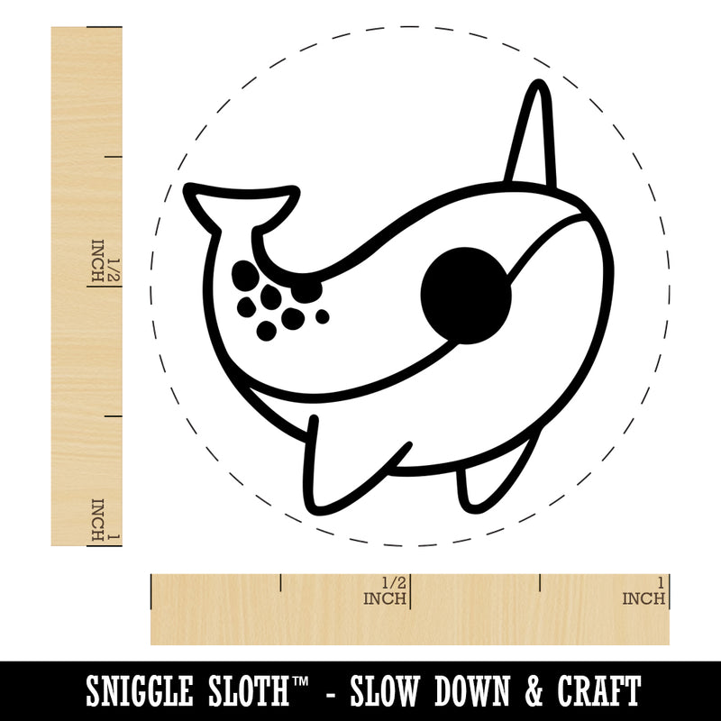 Sweet Kawaii Chibi Narwhal Self-Inking Rubber Stamp for Stamping Crafting Planners