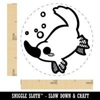 Swimming Kawaii Chibi Duck Billed Platypus Self-Inking Rubber Stamp for Stamping Crafting Planners