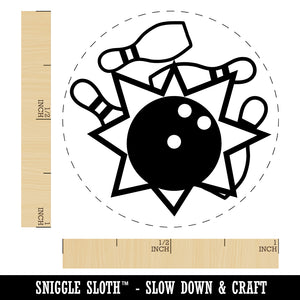 Bowling Ball Strike Pins Self-Inking Rubber Stamp for Stamping Crafting Planners