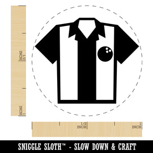 Bowling Shirt Striped Retro Style Self-Inking Rubber Stamp for Stamping Crafting Planners