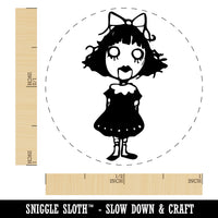 Creepy Spooky Horror Girl Doll Puppet Self-Inking Rubber Stamp for Stamping Crafting Planners