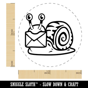 Cute Snail with Mail Gastropod Self-Inking Rubber Stamp for Stamping Crafting Planners