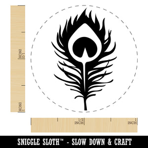 Elegant Peacock Feather Self-Inking Rubber Stamp for Stamping Crafting Planners