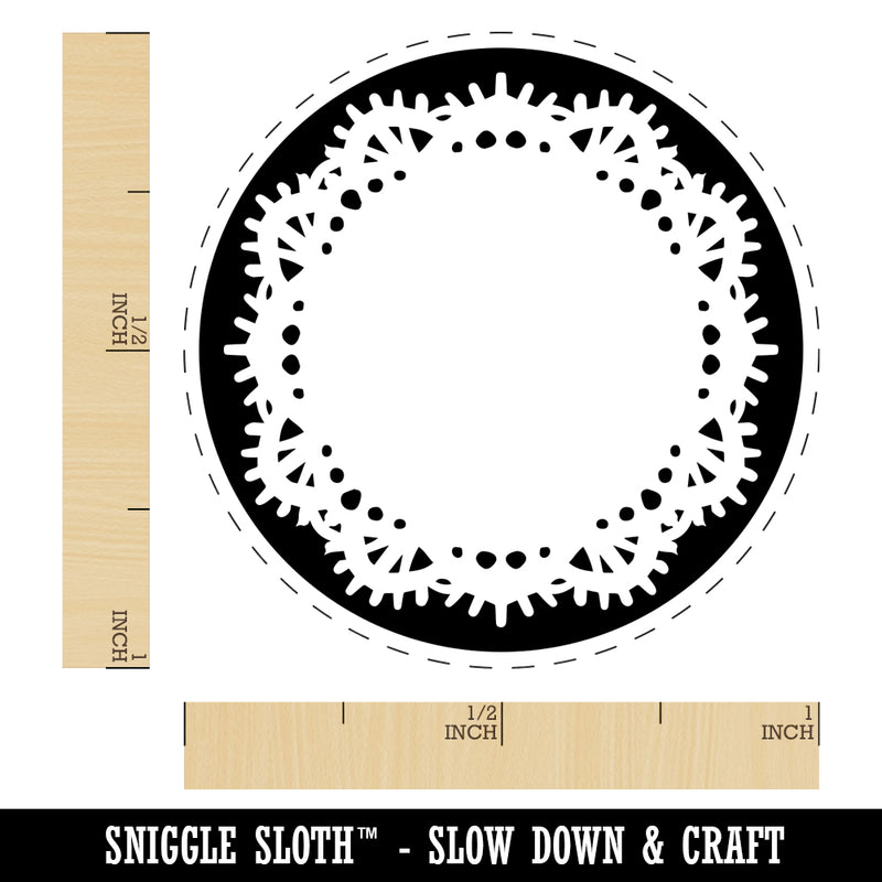 Fancy Cute Lace Doily Self-Inking Rubber Stamp for Stamping Crafting Planners