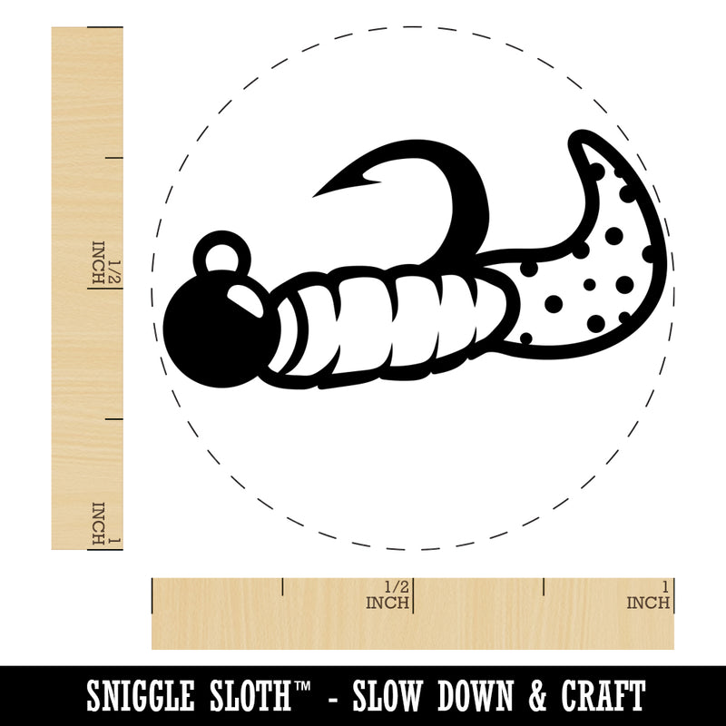 Fishing Jig Rubber Grub Lure Bait Angler Self-Inking Rubber Stamp for Stamping Crafting Planners