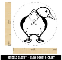 Fluffy Duck Butt Looking Behind Self-Inking Rubber Stamp for Stamping Crafting Planners