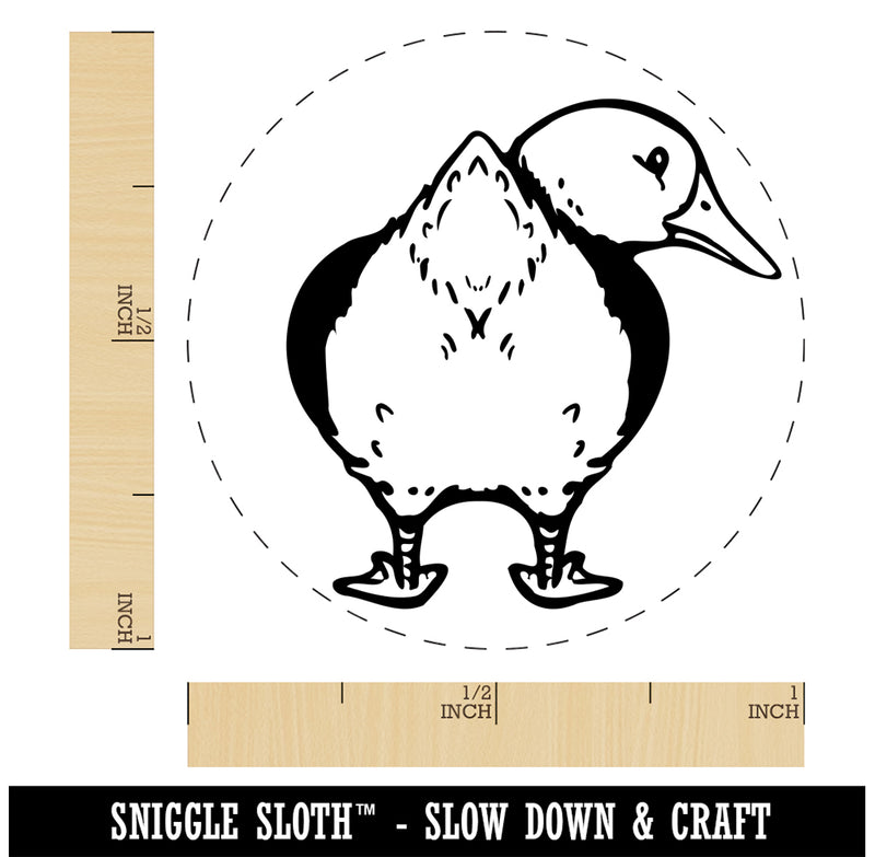 Fluffy Duck Butt Looking Behind Self-Inking Rubber Stamp for Stamping Crafting Planners