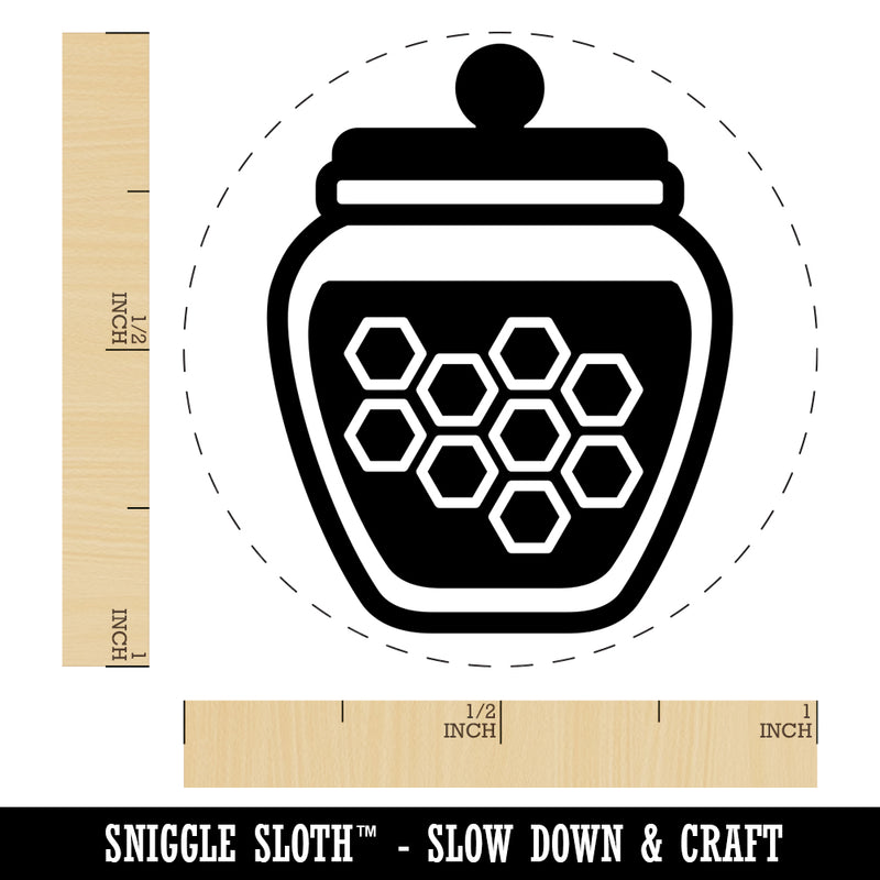 Honey Jar with Honeycomb Self-Inking Rubber Stamp for Stamping Crafting Planners