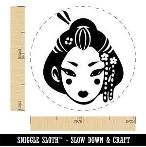 Japanese Geisha Woman Head Self-Inking Rubber Stamp for Stamping Crafting Planners