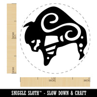 Southwest Native American Bison Buffalo Spirit Animal Self-Inking Rubber Stamp for Stamping Crafting Planners