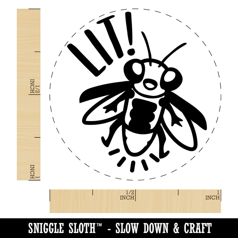 Lit Cute Firefly Insect Self-Inking Rubber Stamp for Stamping Crafting Planners