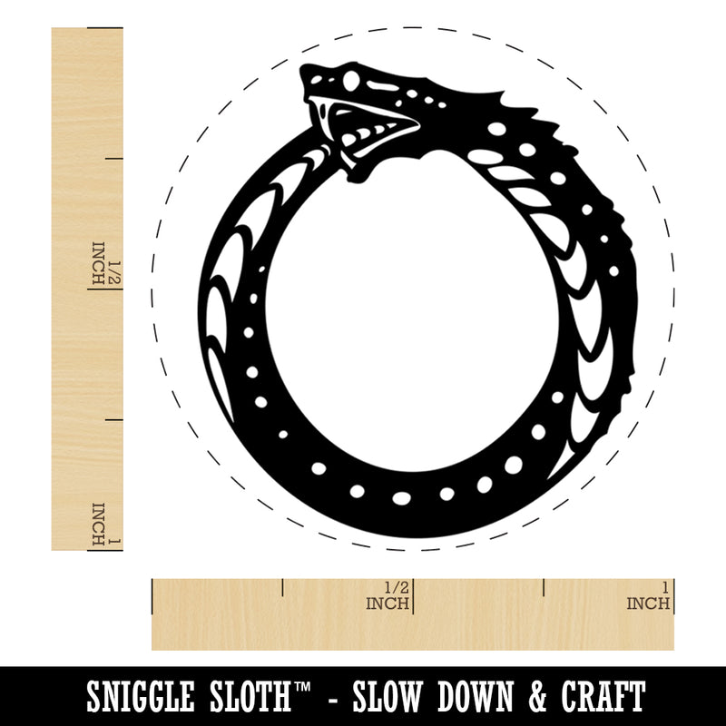 Ouroboros Serpent Snake Eating Tail Ring Circle Self-Inking Rubber Stamp for Stamping Crafting Planners