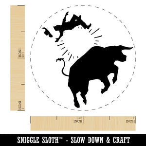 Rodeo Bull Bucking Throwing Cowboy Self-Inking Rubber Stamp for Stamping Crafting Planners