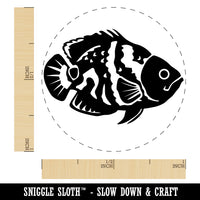 Tiger Oscar Cichlid Fish Self-Inking Rubber Stamp for Stamping Crafting Planners