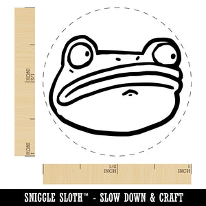 Wary and Suspicious Frog Toad Head Self-Inking Rubber Stamp for Stamping Crafting Planners