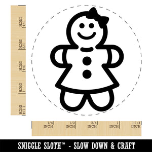 Gingerbread Woman Christmas Cookie Self-Inking Rubber Stamp Ink Stamper for Stamping Crafting Planners