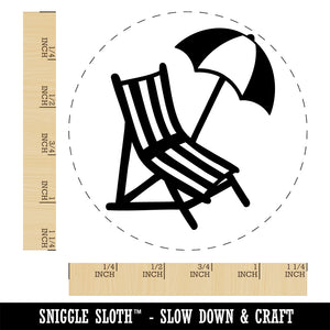 Beach Lounge Chair and Umbrella Self-Inking Rubber Stamp Ink Stamper for Stamping Crafting Planners