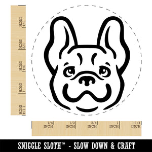 Happy French Bulldog Frenchie Dog Head Self-Inking Rubber Stamp Ink Stamper for Stamping Crafting Planners