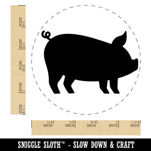 Pig Sideview Farm Animal Self-Inking Rubber Stamp Ink Stamper for Stamping Crafting Planners