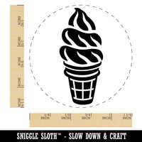 Soft Serve Ice Cream on a Cone Self-Inking Rubber Stamp Ink Stamper for Stamping Crafting Planners