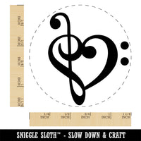 Treble Bass Clef Heart Music Love Self-Inking Rubber Stamp Ink Stamper for Stamping Crafting Planners