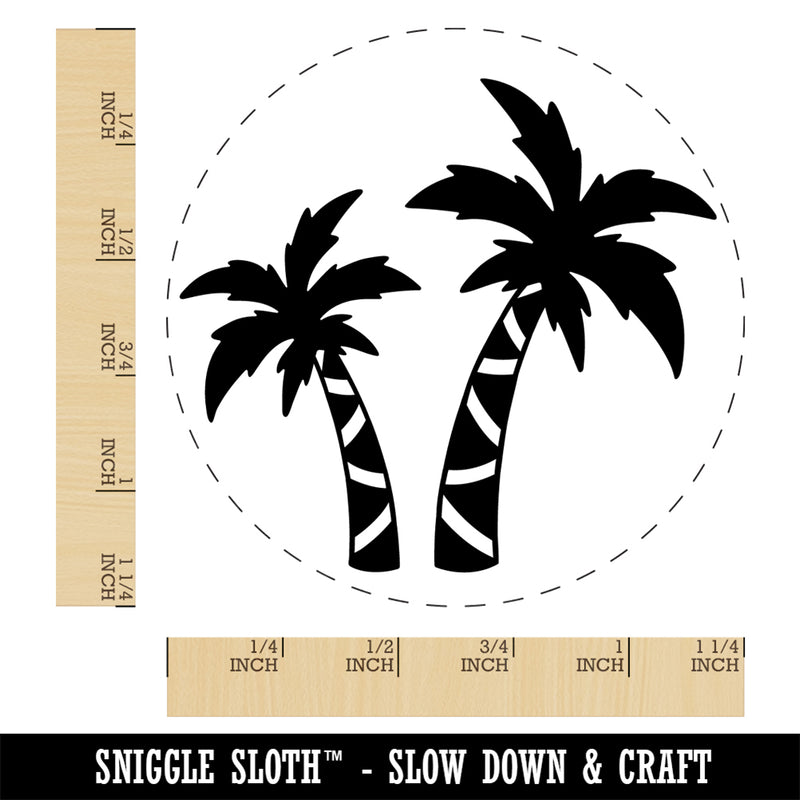 Two Palm Trees Tropical Self-Inking Rubber Stamp Ink Stamper for Stamping Crafting Planners