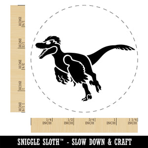 Velociraptor Dinosaur Running Self-Inking Rubber Stamp Ink Stamper for Stamping Crafting Planners