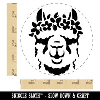 Flower Crown Llama Head Self-Inking Rubber Stamp Ink Stamper for Stamping Crafting Planners